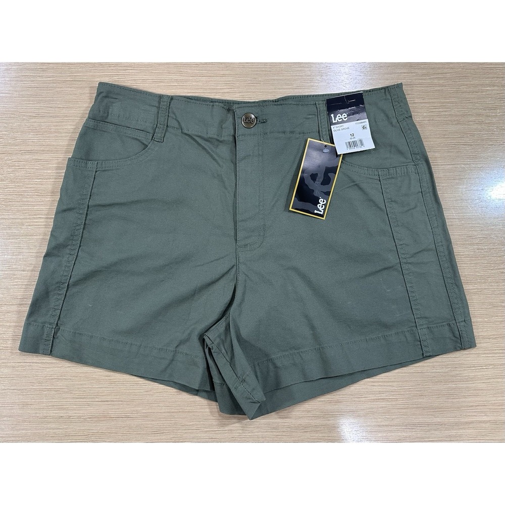 NWT LEE Women's Size 12 Shorts 4" Inseam High-Rise • Olive Grove Summer Style‎